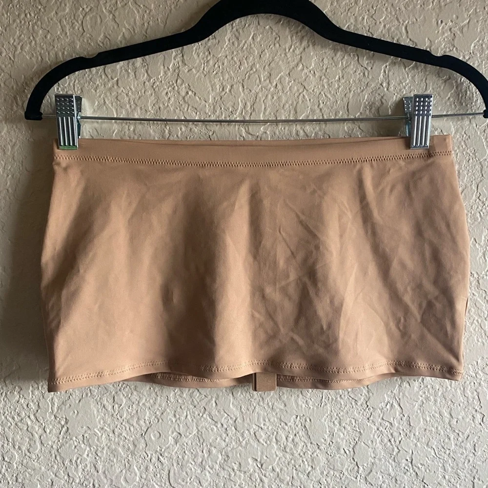 SKIMS Nude Two-Piece Swim Top and Skirt Set